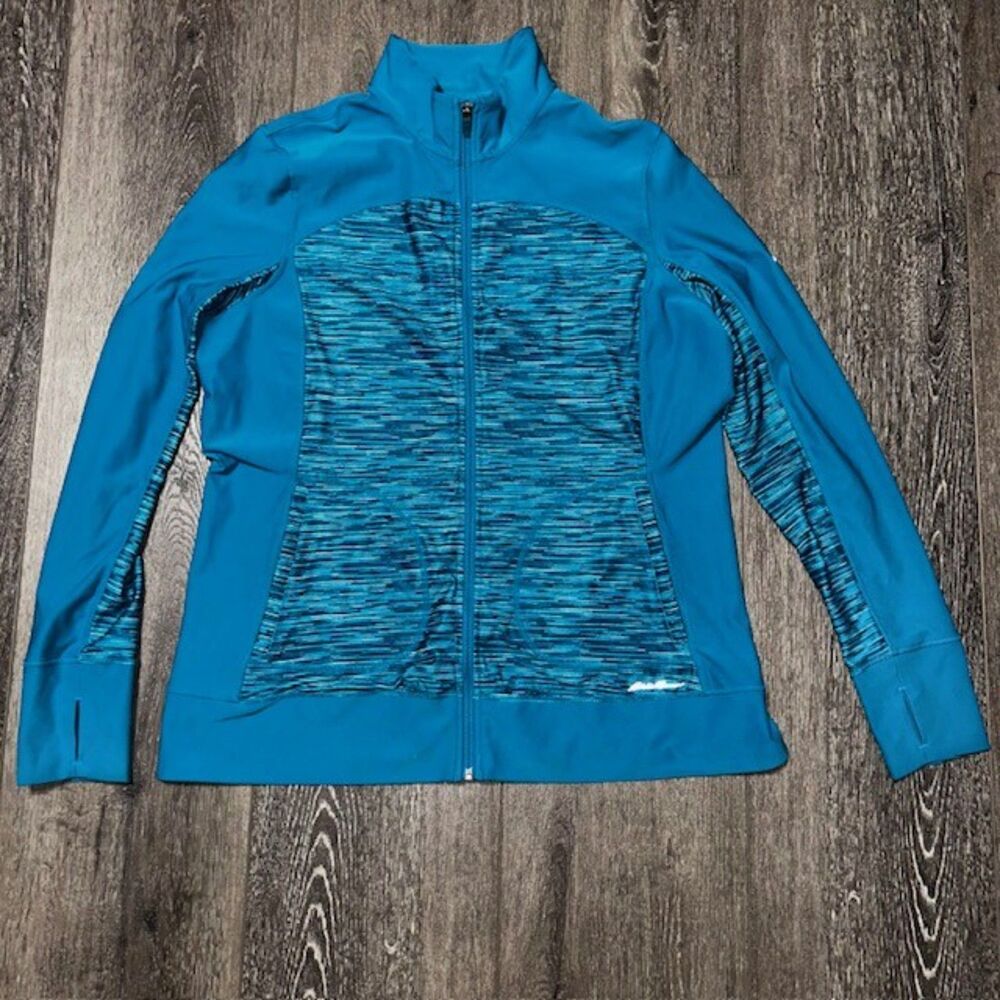 Eddie Bauer Womens Athleisure Jacket Motion Blue Size XL Full Zip Long Sleeve